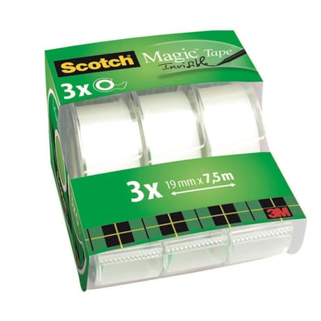 Scotch lot de 3 caddy pack magic 7.5mx19mm l2499