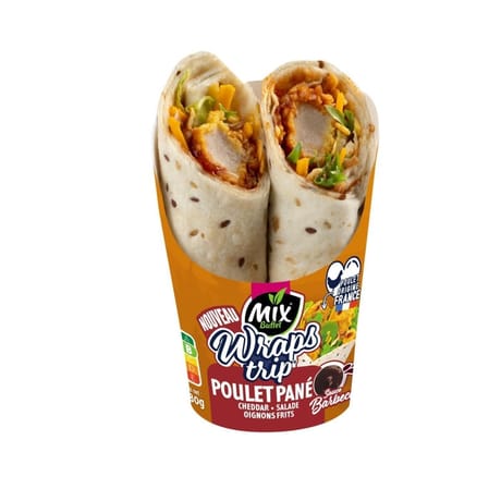 Mix buffet wrap trip poulet pané (cheddar + salade + oignons frits) 180g