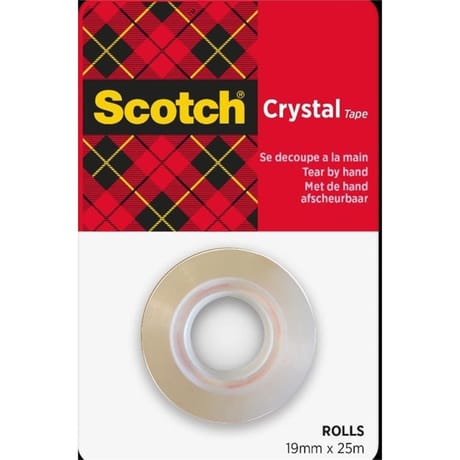 Scotch ruban adhésif transparent se découpe à la main 25 mètresx19 mm