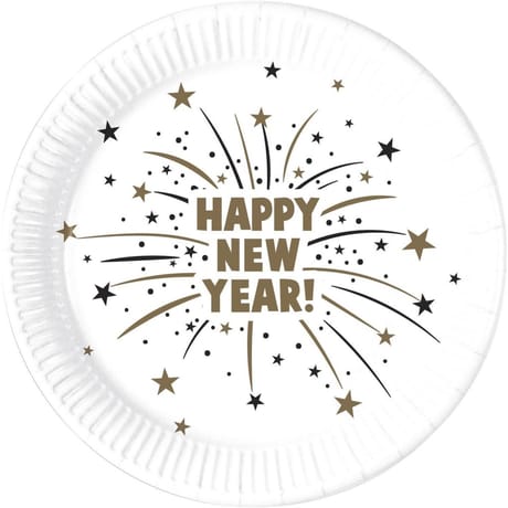 8 Assiettes 23cm happy new year flares fsc ue