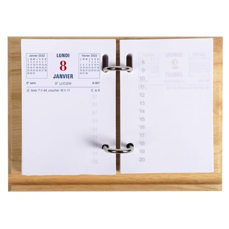Exacompta support de bloc mémo bois avec recharge 19.5x15.5 cm