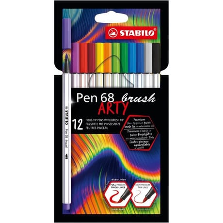 12 feutres de dessin Stabilo pen 68 brush arty