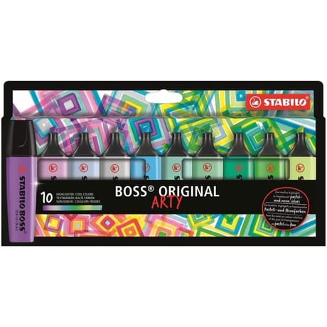 Stabilo 10 surligneurs boss original arty couleurs froides