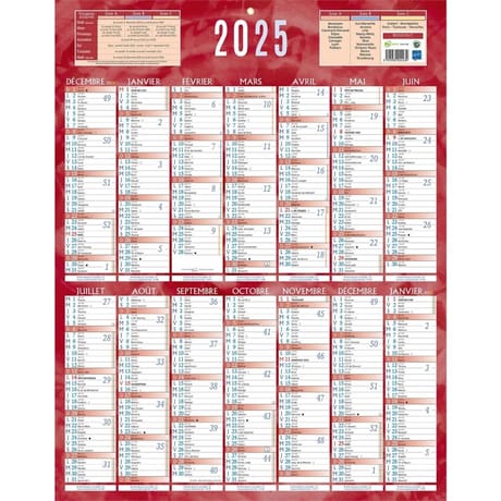 Calendrier 229 rouge