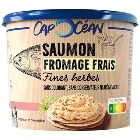 Cap océan rillettes saumon fromage frais ail & fines herbes 140g