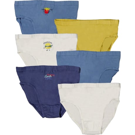 Lot de 6 slips fantaisies grand garçon LOT HAMBURGUER BLEU 6/8 ANS