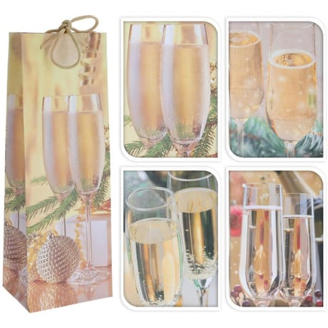 Sac cadeau festif pour bouteille