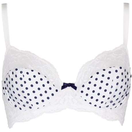 Soutien-gorge armature ligne Magnolia BLANC POIS BLEU 100C