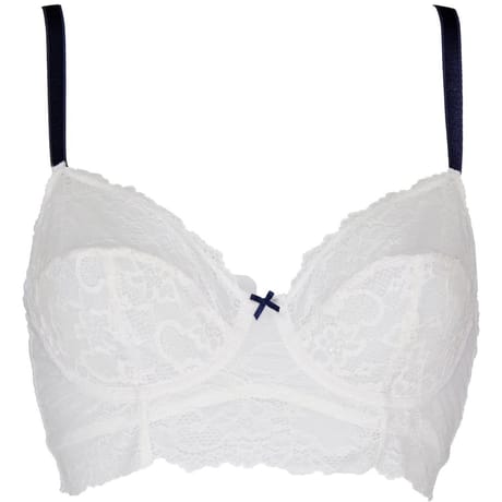 Soutien-gorge armature avec basque ligne orchidée BLANC/BLEU 100C