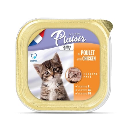 Les repas plaisir terrines pour chat junior au poulet et au lait 100g