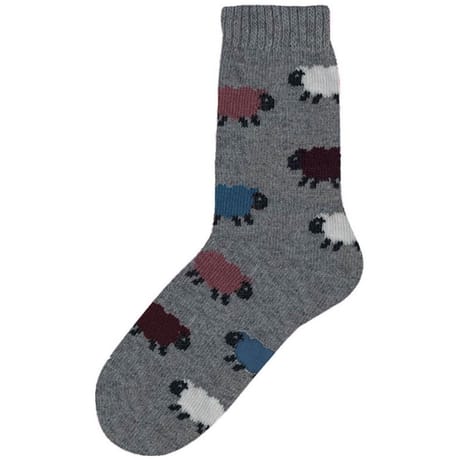 Chaussette COTON ALPAGA motif mouton LE BOURGET GRIS CHINE 117 T37\41