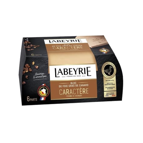 Labeyrie bloc de foie gras de canard du Sud-Ouest barquette 200g caractère