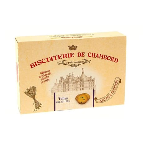 Biscuiterie de Chambord tuiles à la myrtilles 300g
