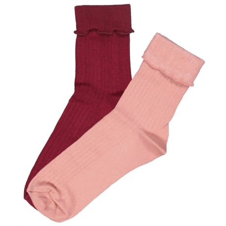 2 paires de mi chaussettes femme ROSE/BORDEAUX 37\41