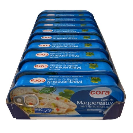 Cora maquereaux muscadet 1/4 10x176g