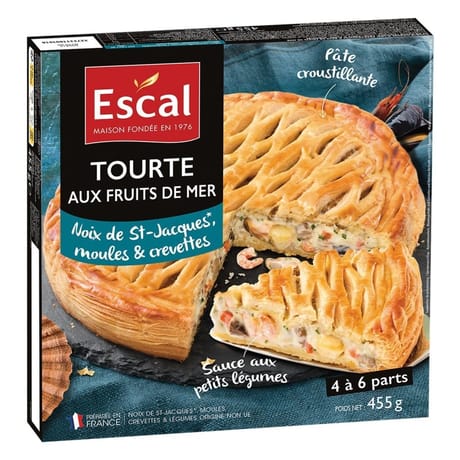 Escal tourte fruits de mer st jacques moiles et crevettes 455g