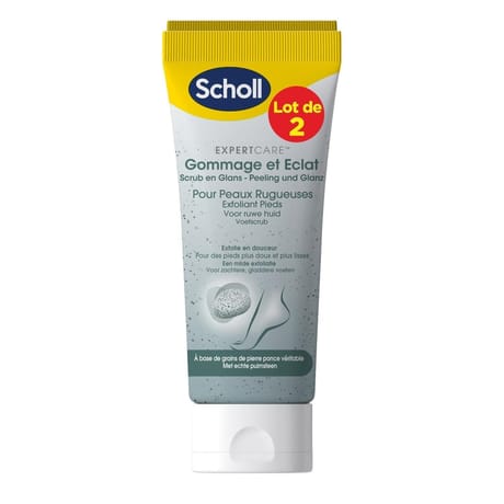Scholl crème gommage pieds lot 2x75 ml