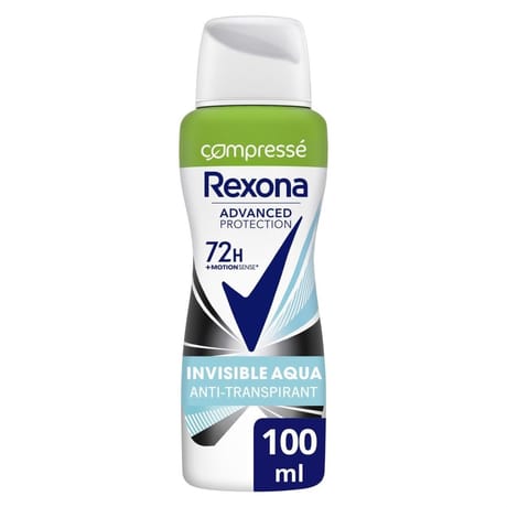 Rexona déodorant anti-transpirant spray compressé invisible aqua 100ml