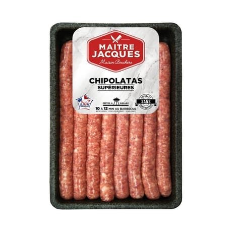 Chipolatas superieures x8 XL 640g Maitre Jacques