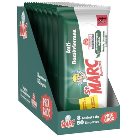 St marc lingettes antibactériennes 8 sachets de 50 prix choc