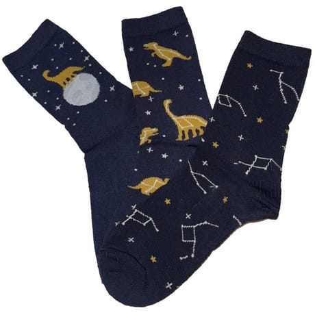 3 paires de mi chaussettes fantaisies garçon dinosaures INFLUX BLEU/BLEU/NOIR 31\35