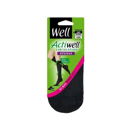 Mi-bas opaque bord confort actiwell Well NOIR 39\41