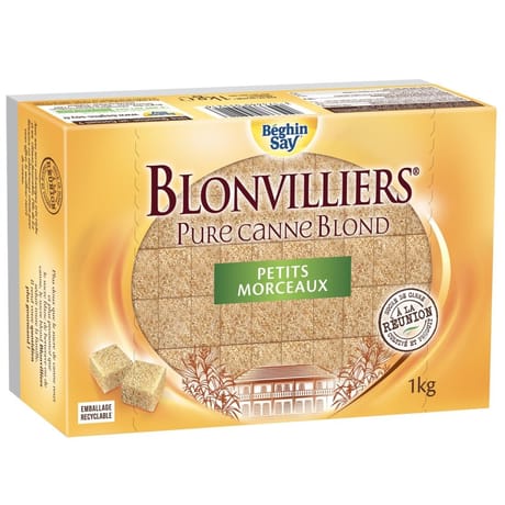 Béghin Say le blonvilliers blond de canne petits morceaux 1kg