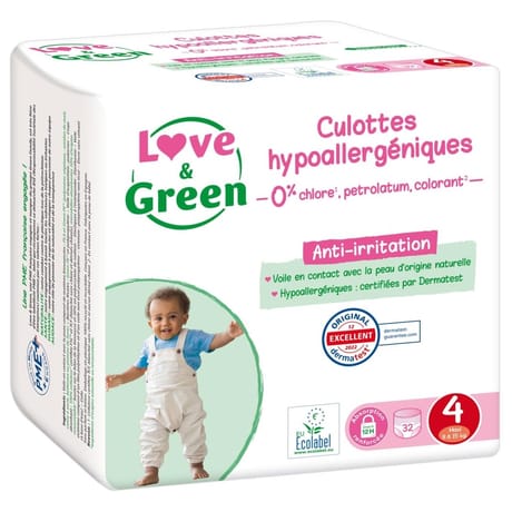 Love & green culottes hypoallergeniques et ecologiques t4 x 32