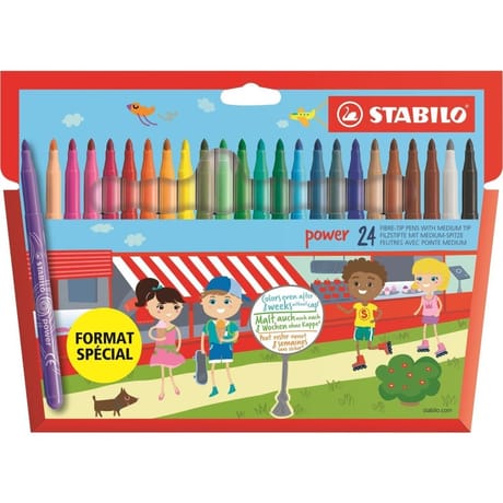 Stabilo étui 24 feutres power format spécial