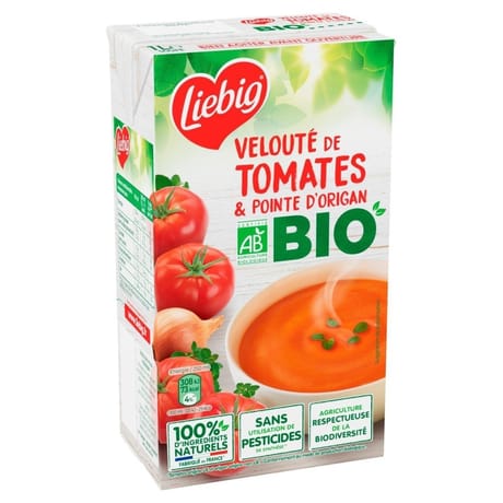 Liebig bio velouté de tomates et pointe d'origan 1l