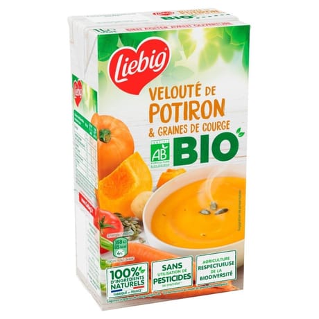 Liebig velouté de potiron et graines de courges bio brique 1030g