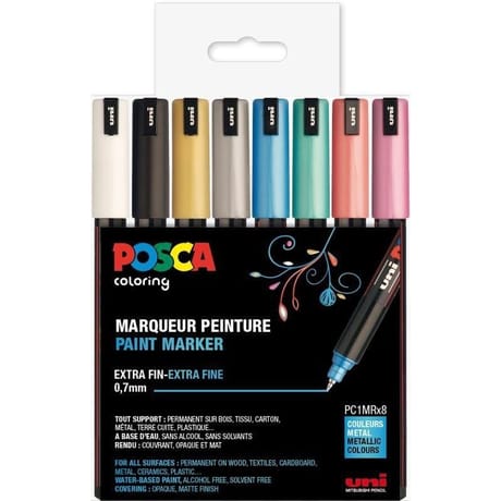 8 Posca pointe extra fine