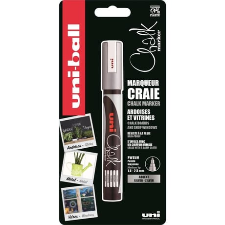 Marqueur craie uni chal marker argent pointe moyenne conique