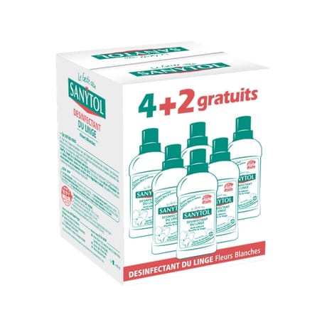 Sanytol désinfectant du linge 500 ml carton 4+2 offerts