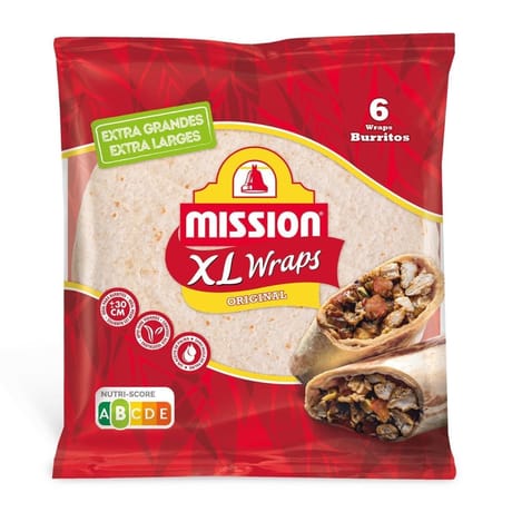 Mission wraps xl blé nature x14 - 540g