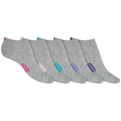 Lot de 5 paires de socquettes courtes femme ECODIM 6IZ GRIS CLAIR CHINE 37\41