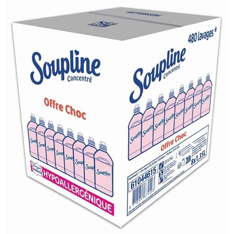 Soupline concentré assouplissant 3d hypoallergénique 8x1.35l