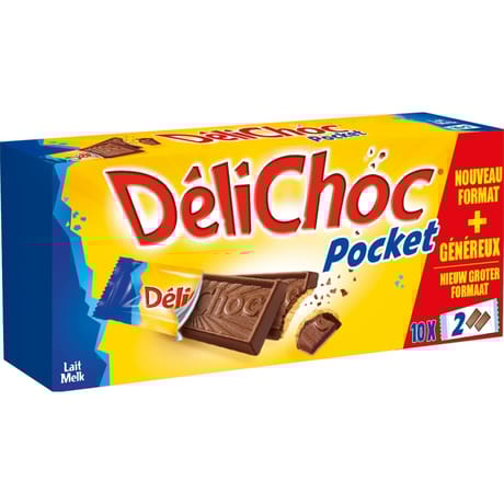 Délichoc pocket biscuits au chocolat lait 250g