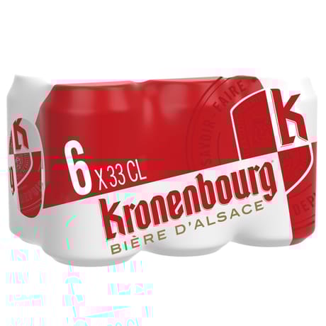 Kronenbourg bière blonde d'Alsace canettes 6x33cl 4.2%vol