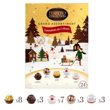 Ferrero calendrier de l'avent grand assortiment 256g