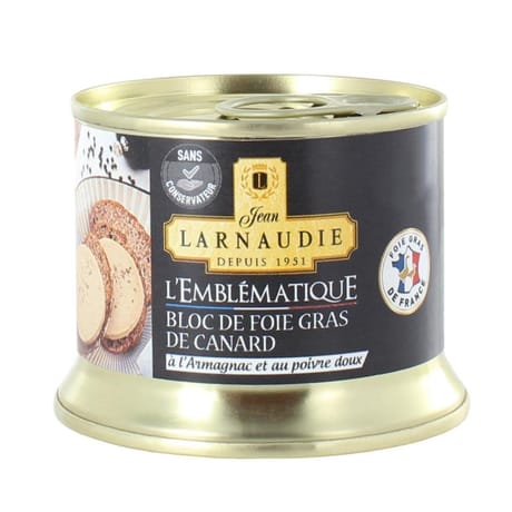 Jean larnaudie bloc de foie gras de canard france "l'emblematique" a l'armagnac