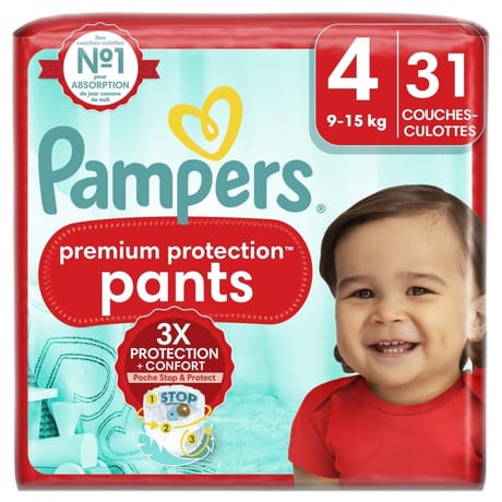 Pampers premium protection pants couches geant t4 x 31