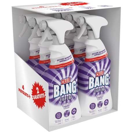 Cillit bang pistolet expert avec javel 750ml 4+ 2 gratuits