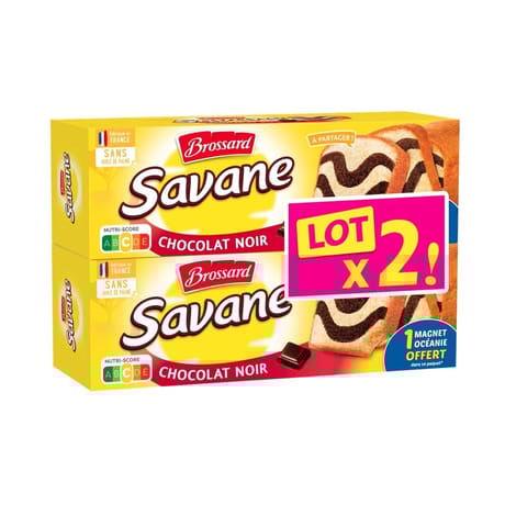 Brossard lot de 2 savane chocolat noir 310g