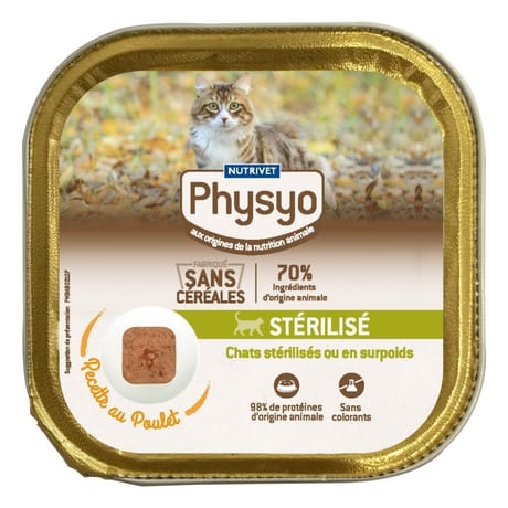 Physyo terrines chat stérilisé au poulet 100g