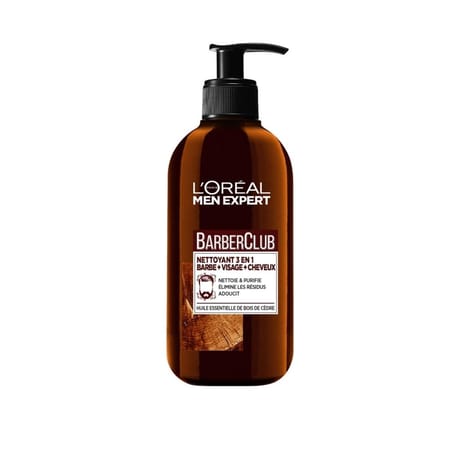 Men expert barber club gel nettoyant 3en1 barbe visage cheveux 200ml