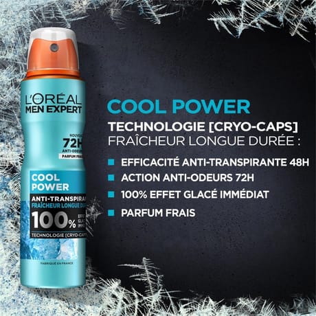 L'oréal men expert anti-transpirant atomiseur cool power 72h frais