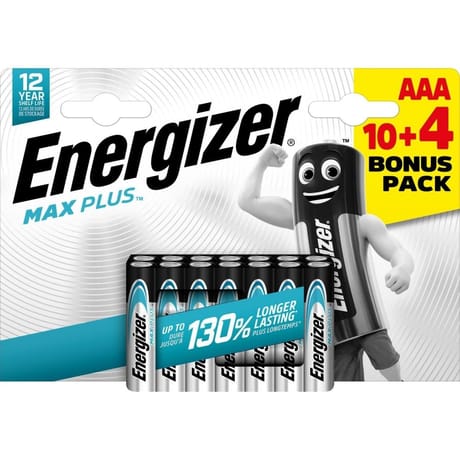 Energizer 10+4 piles offertes max plus aaa/lr03 dure jusqu'à 130% plus longtemps