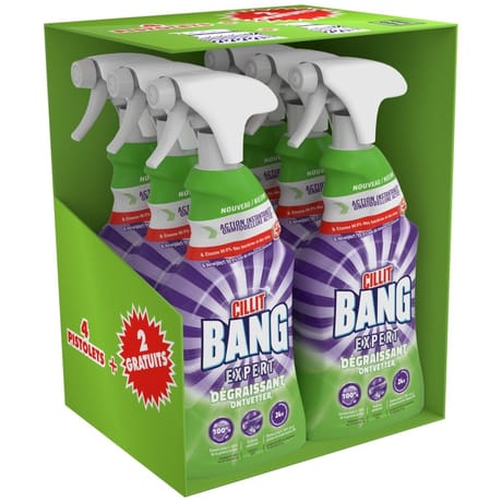 Cillit bang pistolet dégraissant 750 ml 4+ 2 gratuits