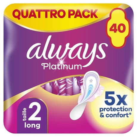 Always platinum long taille 2 serviettes avec ailettes x40